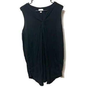 J. Jill Women’s Black V-Neck Tunic Sleeveless Tank Top Gothic Style Size L